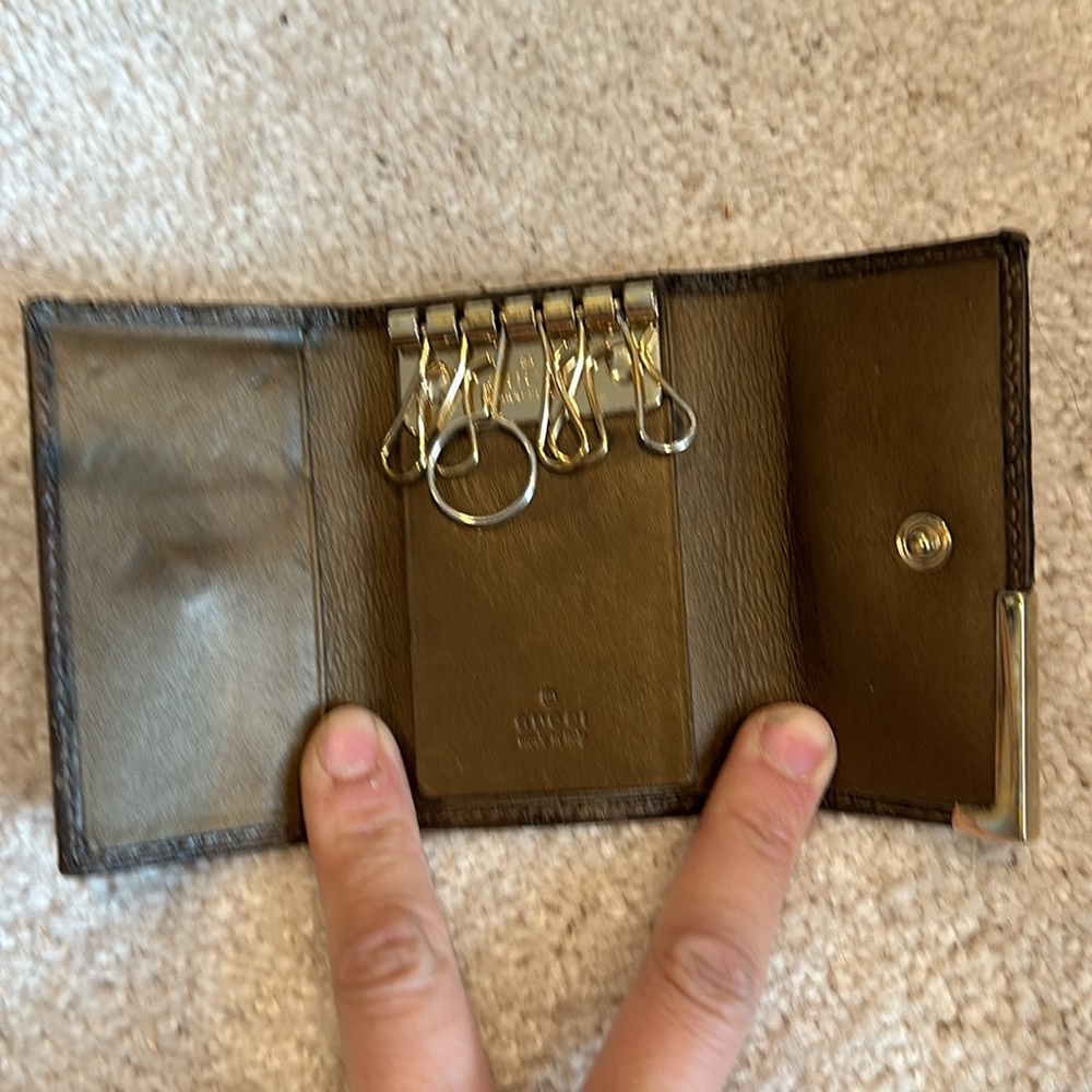 Gucci Dark brown Leather 6 Key Case - Picture 3 of 5